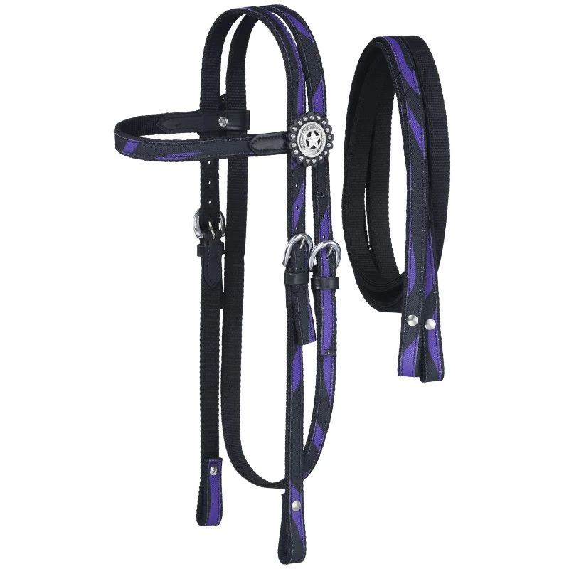 Tough1 Eclipse Fun Zebra Headstall with Reins - Image 2