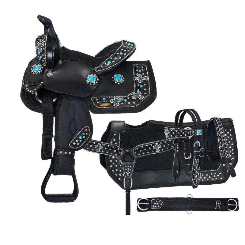Tough1 TurqlCross 5-Piece Pony Saddle Package - Image 2