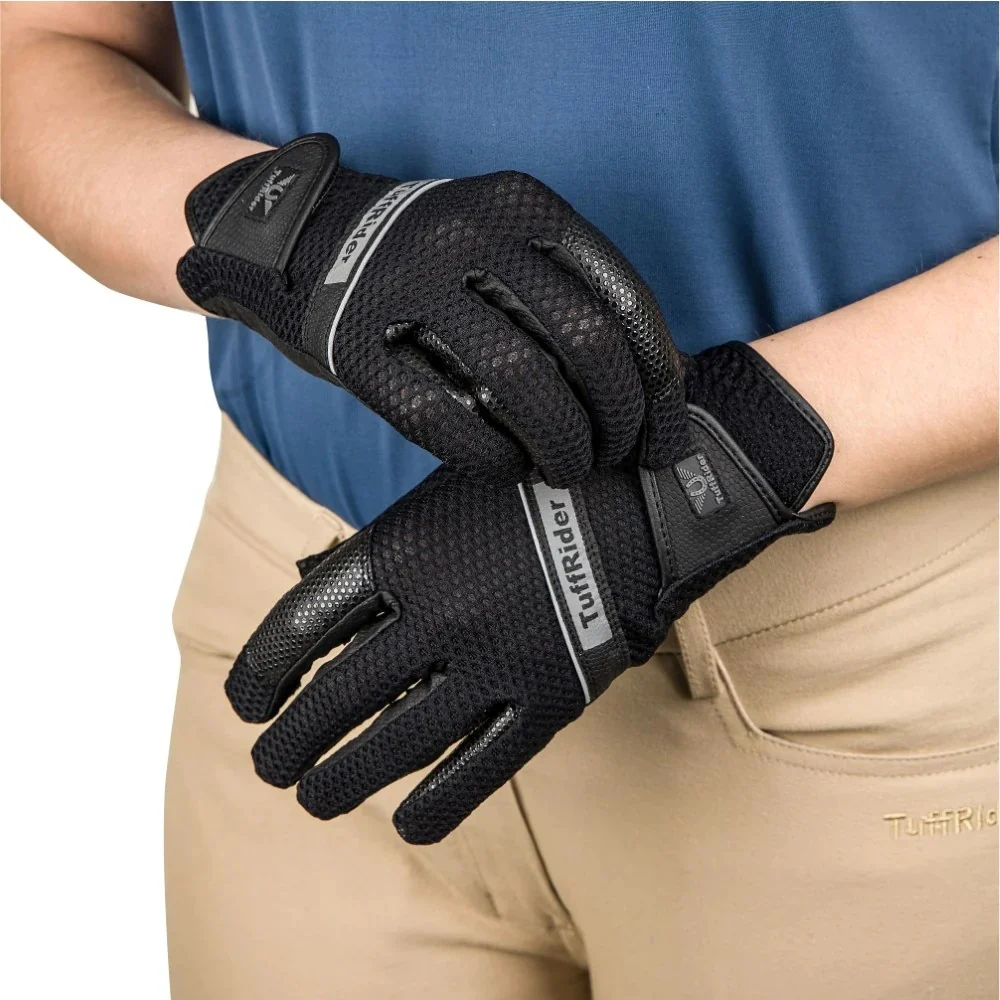 TuffRider Ladies Cool Rider Mesh Summer Riding Gloves - Image 3