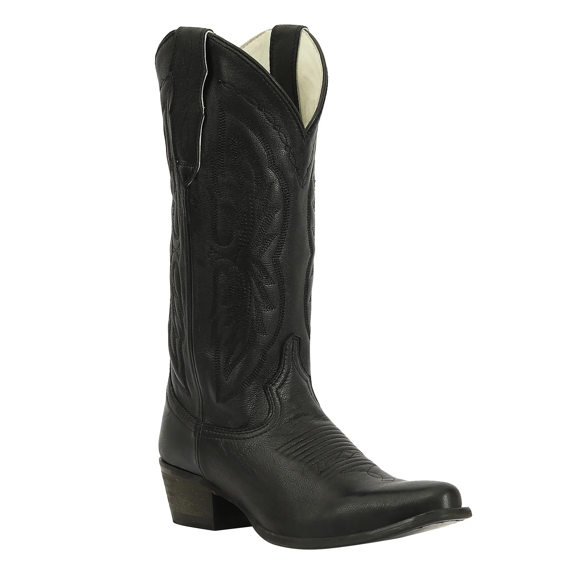 TuffRider Ladies Cowtown Mid Height Embroidered Leather Snip Toe Western Boots