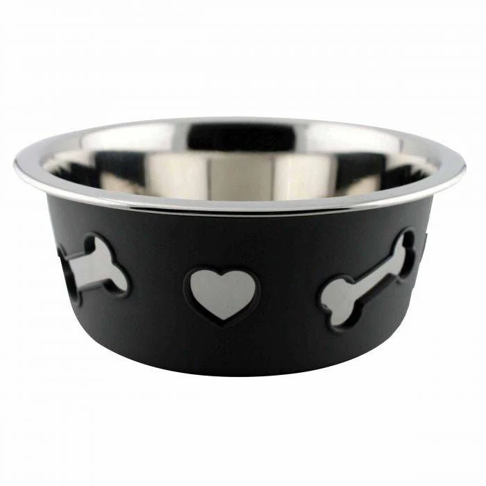 Weatherbeeta Non-Slip SS Silicone Bone Dog Bowl - Image 2