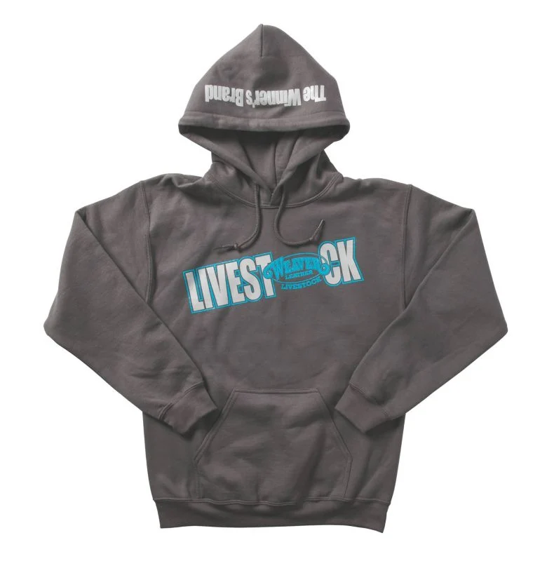 Weaver Leather Livestock Hoodie LG Gray/Blue - Image 2
