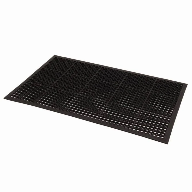 Weaver Rubber Mat with Holes Black 3Ft X 5Ft