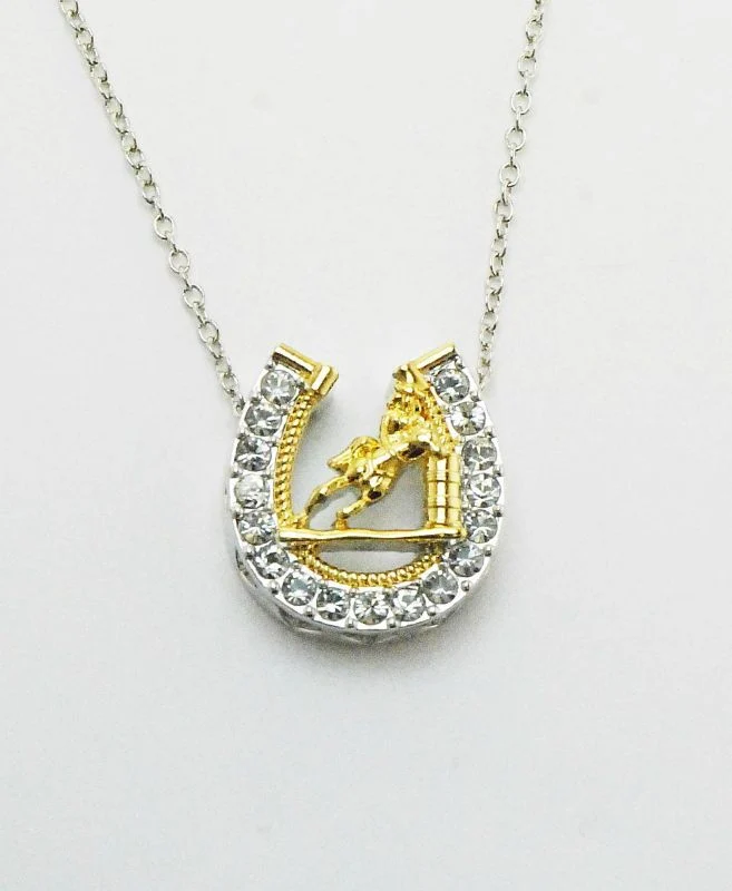 Western Edge Horseshoe Barrel Racer Necklace