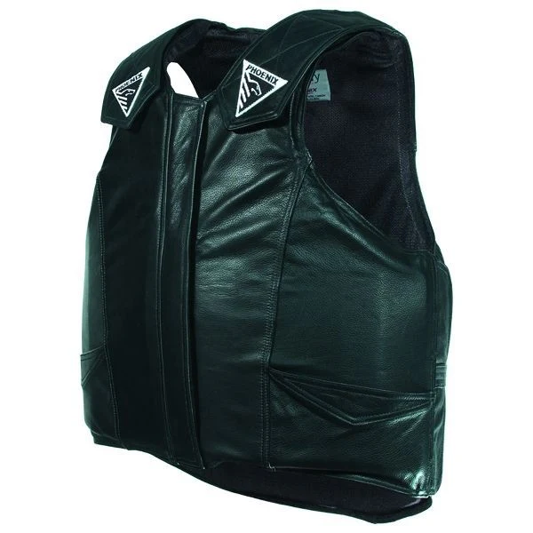 Y Pro-Max Jr Leather Protective Rodeo Vest Y Lg Bk - Image 3